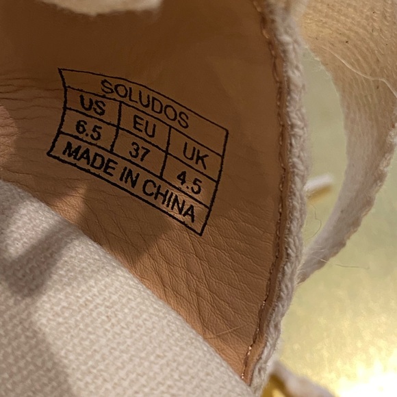 Soludos NWOT Classic Striped Wedge Lace Up Espadrille Size 6.5 - Picture 5 of 10